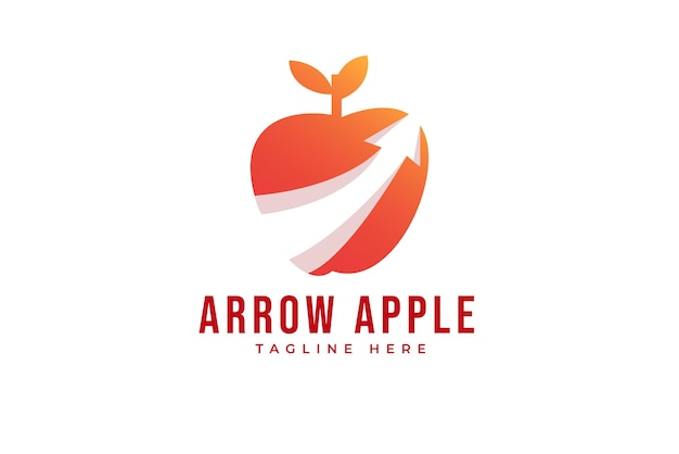 Arrow Apple modern logo template