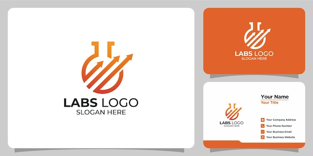 Arrow and business card combination labs logo