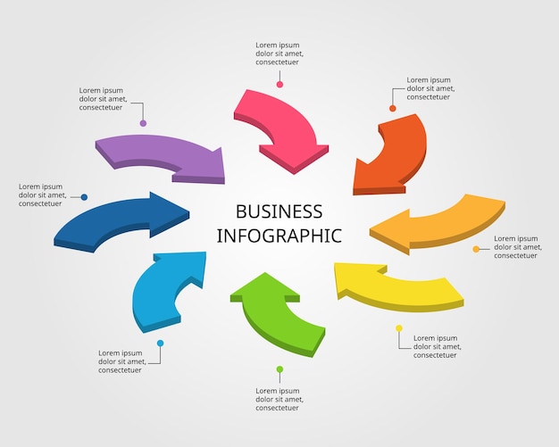 arrow chart template for infographic for presentation for 8 element