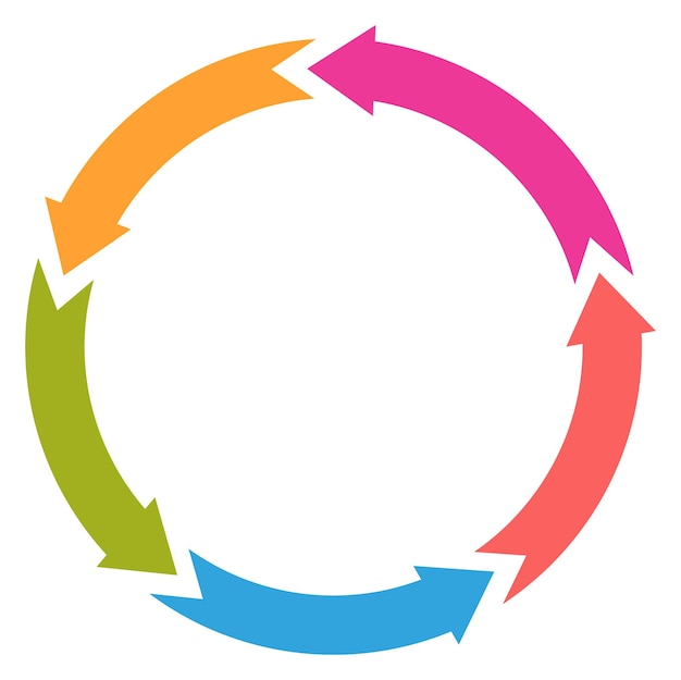 Arrow circle template Color steps data infographic