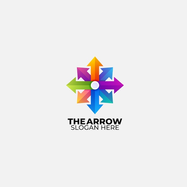 The arrow colorful gradient design