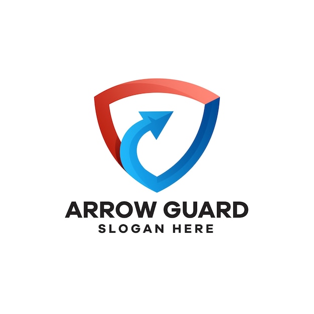 Arrow Guard Gradient Logo Design