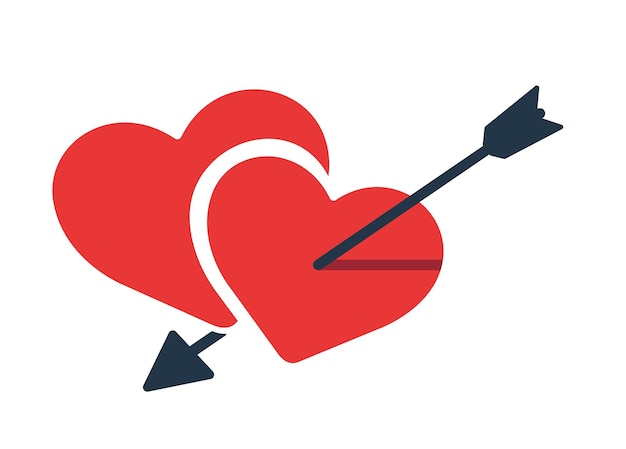 arrow on heart icon vector illustration