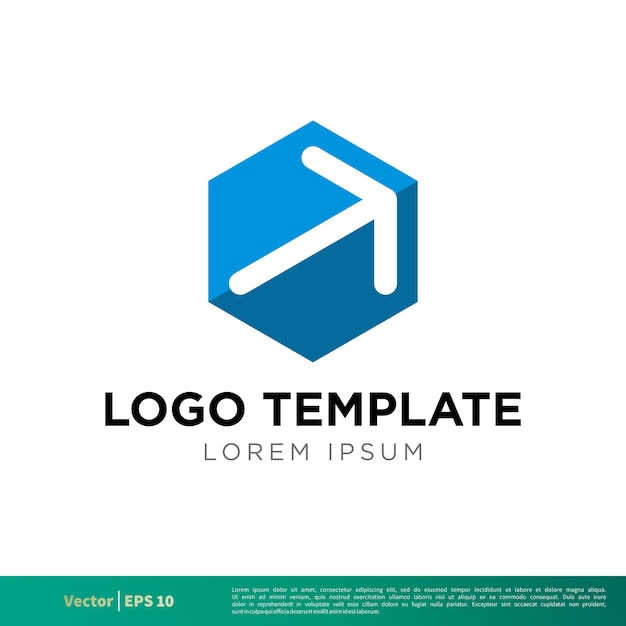 Arrow Hexagon Icon Vector Logo Template Illustration Design Vector EPS 10