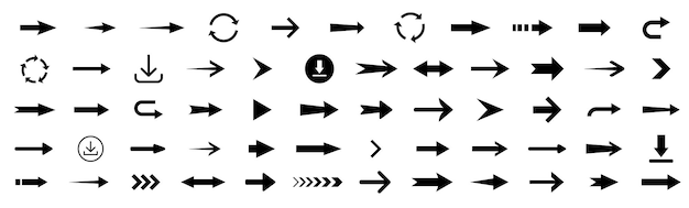 Arrow icon Modern simple arrows Collection different arrows on flat style for web design or interface Set of arrows Vector illustration