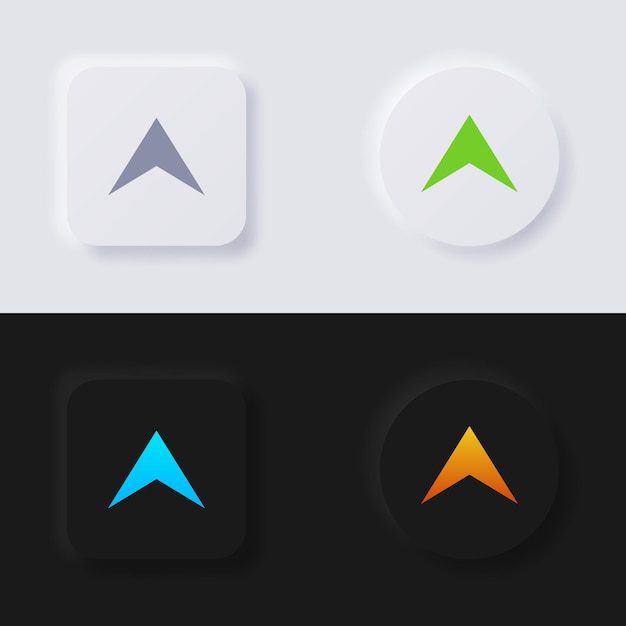 Arrow Icon set Multicolor neumorphism button soft UI Design for Web design Application UI and more Button Vector