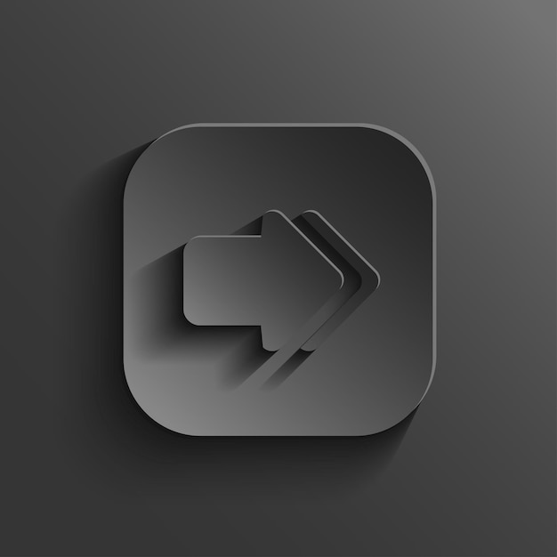 Arrow icon vector black app button