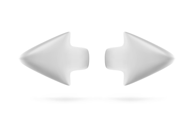 Arrow. Left and right 3d arrows. Next and prev button navigation. Vector illustration