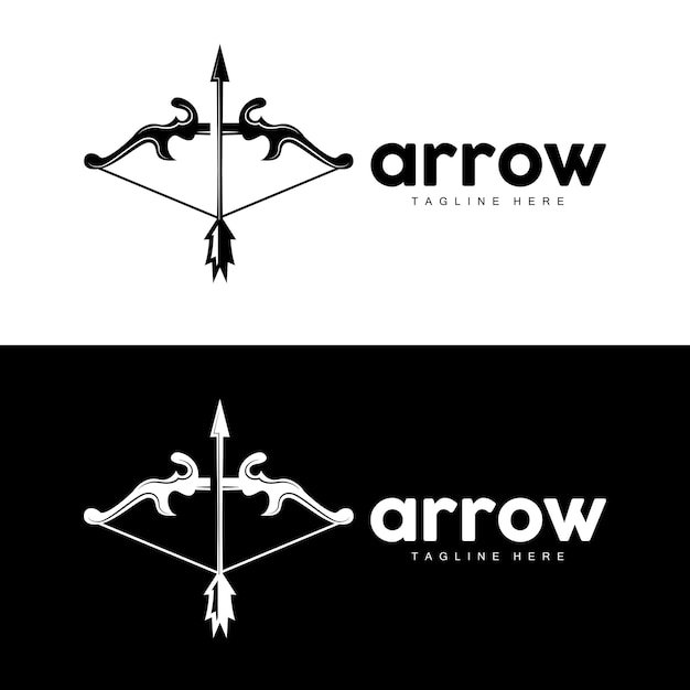 Arrow Logo Bow Arrow Minimalist Simple Design Archer Vector Templet Illustration Symbol Icon