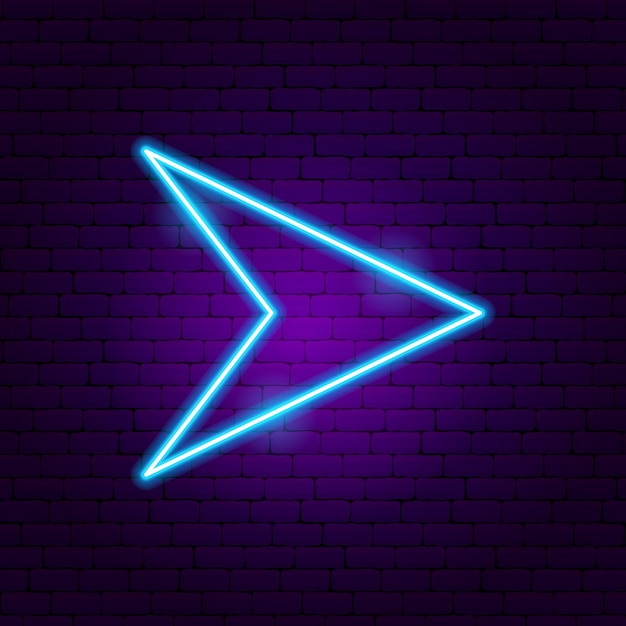 Arrow Neon Sign 6. Vector Illustration of Direction Promotion.