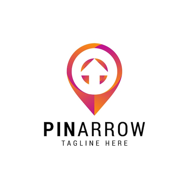 Arrow pin logo design template