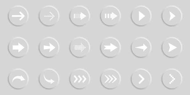 Arrow set vector icons.  Isolated arrow symbols. Arrow black icon. Vector illustration.