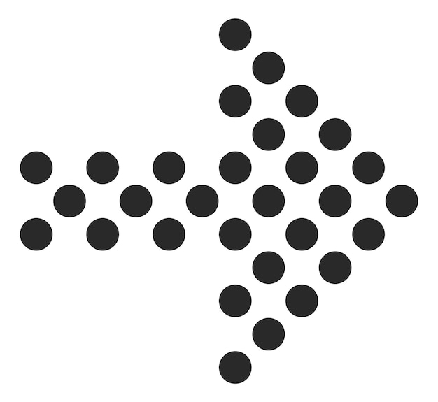 Arrow shape dot pattern Direction black pointer