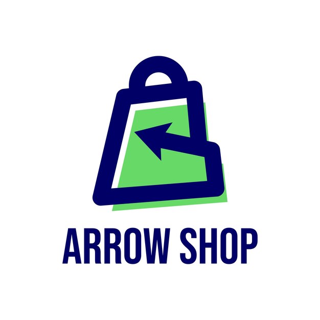 arrow shop minimalist logo design