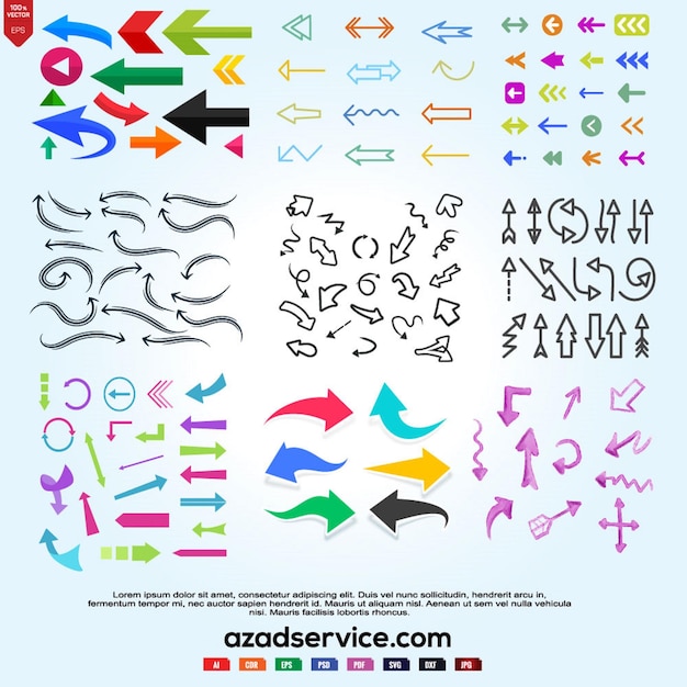 Vector arrow sign or icons set design