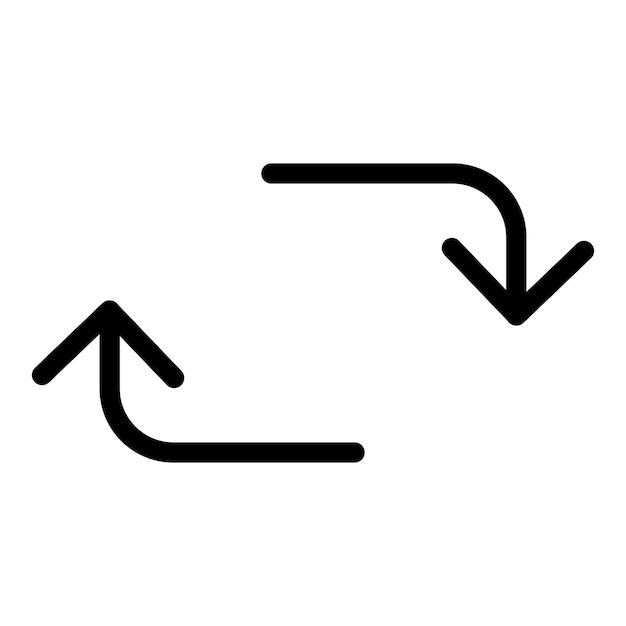 Arrow silhouette. Repeat arrows. Cyclic rotation sign.