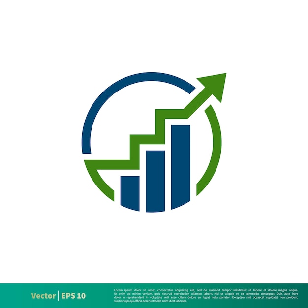 Arrow Stock Exchange Chart Icon Vector Logo Template Illustration Design Vector EPS 10