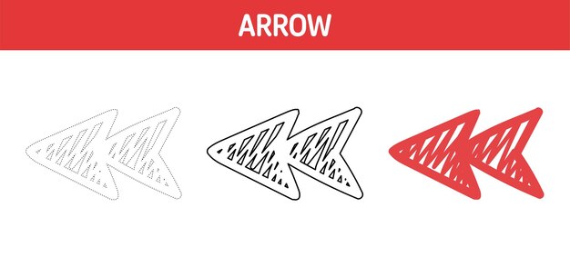 Arrow tracing and coloring worksheet for kids