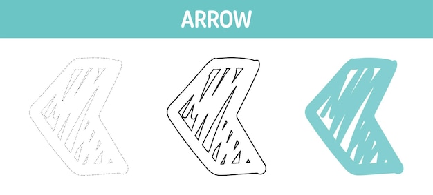 Arrow tracing and coloring worksheet for kids