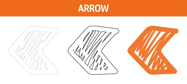 Arrow tracing and coloring worksheet for kids