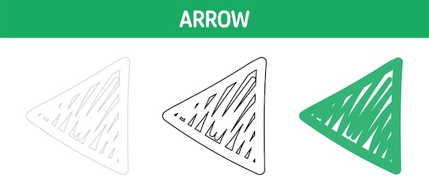 Arrow tracing and coloring worksheet for kids