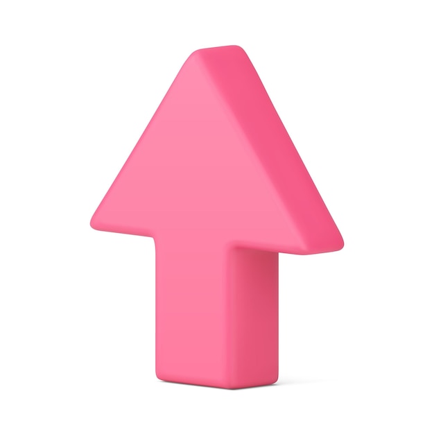 Arrow up upward direction pointer increase movement progress growth 3d icon realistic vector