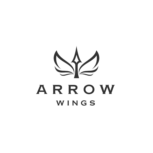 Arrow wings angel logo icon design template flat vector