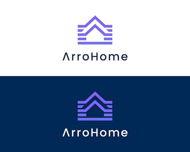 Arrow with house logo concept House logo design template