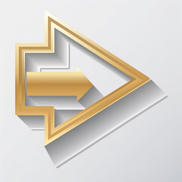 Vector an arrow with a metallic texture style