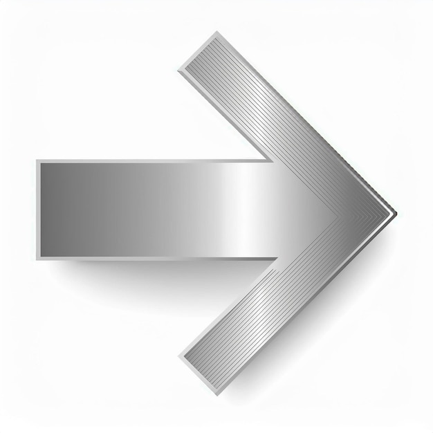 Vector an arrow with a metallic texture style