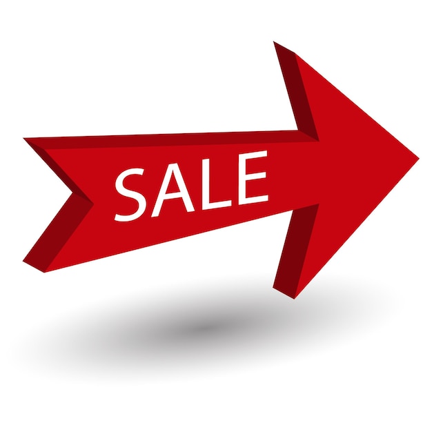 Arrow with word SALE for price Financial tag for promotion and marketing