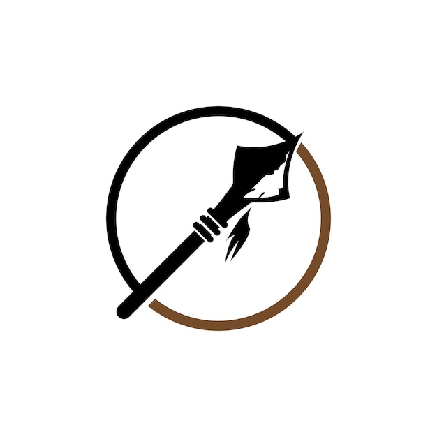 Arrowhead Spear Logo Arrow Hunting Hipster Weapon Design Vector Illustration Template