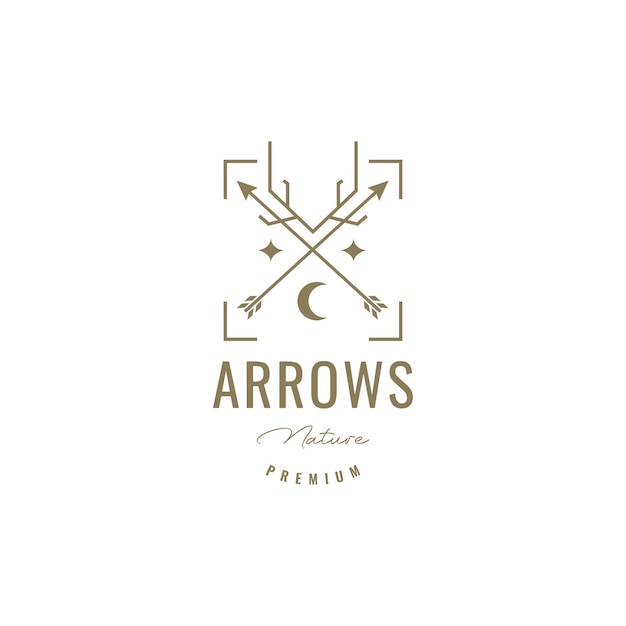 Arrows and horns logo design vector