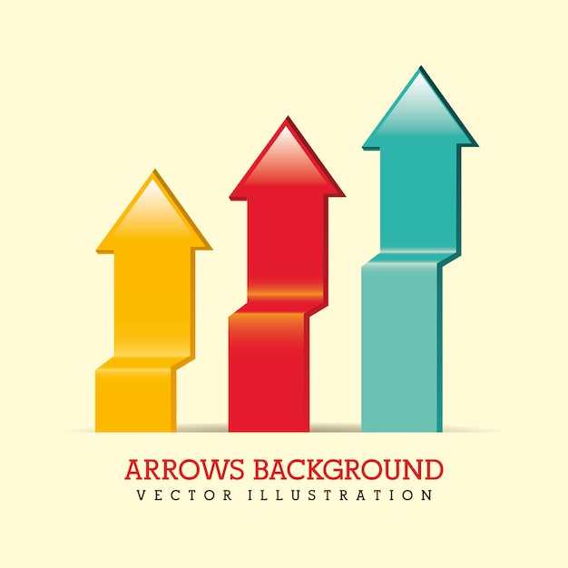 arrows infographics over beige background vector illustration