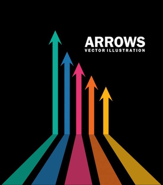 arrows infographics  over black background 