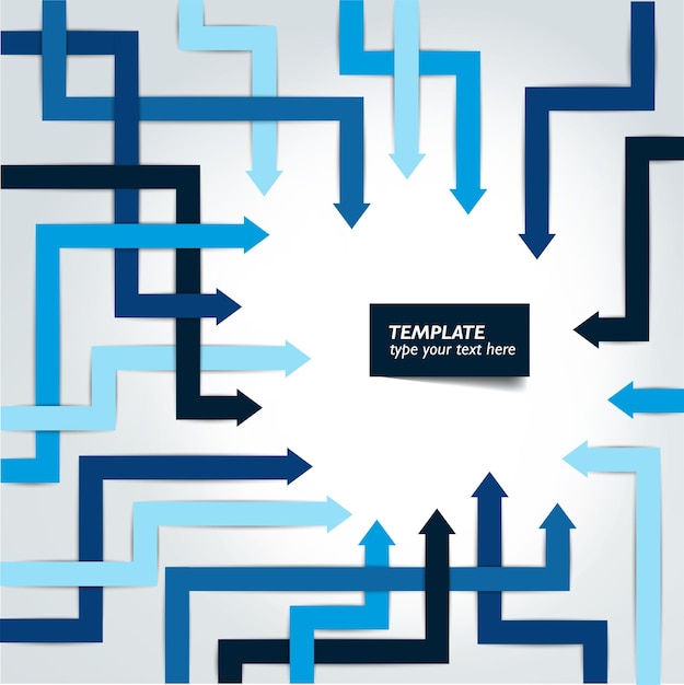 Arrows pointing to the centre Infographics set elements