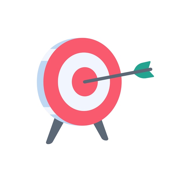 Arrows shot to the center of the target business goal setting concept