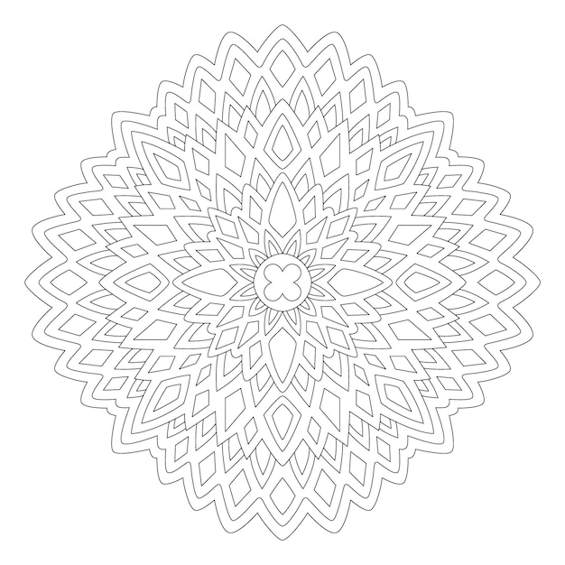 Art for coloring book page with isolated pattern