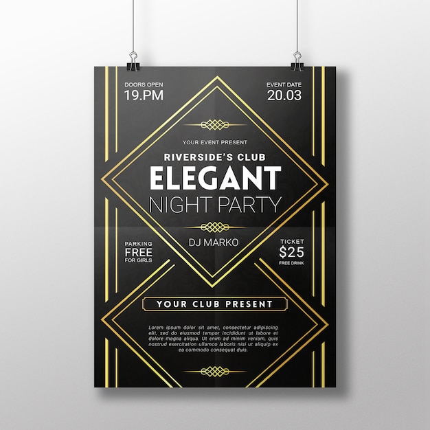 Vector art deco flyer