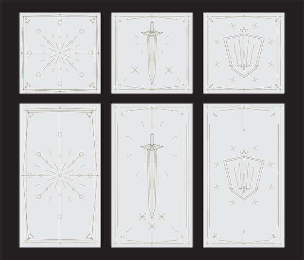 Art deco line border Modern golden frames decorative lines borders and geometric golden sword