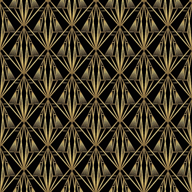 Vector art deco pattern 1920s seamless background vintage wallpaper