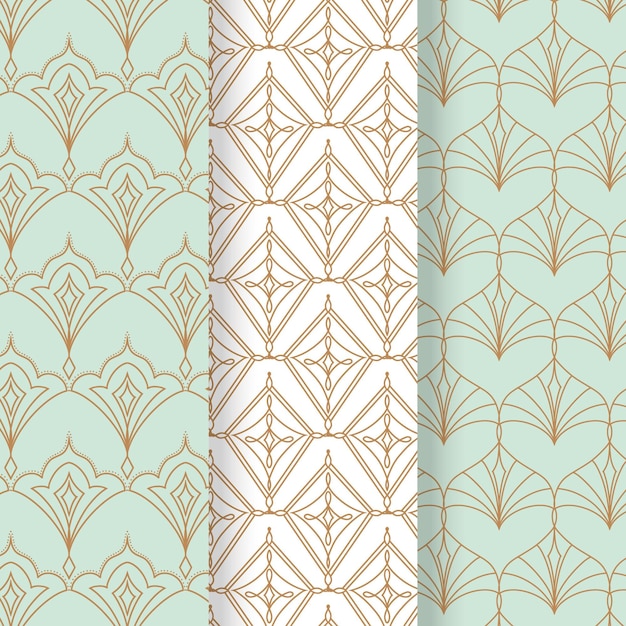 Vector art deco pattern collection