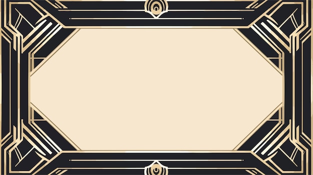 Art Deco Style Border Frame Vector Illustration