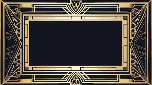 Art Deco Style Border Frame Vector Illustration