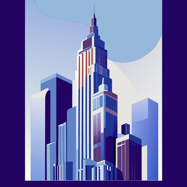 Vector art deco style new york poster vector illustration