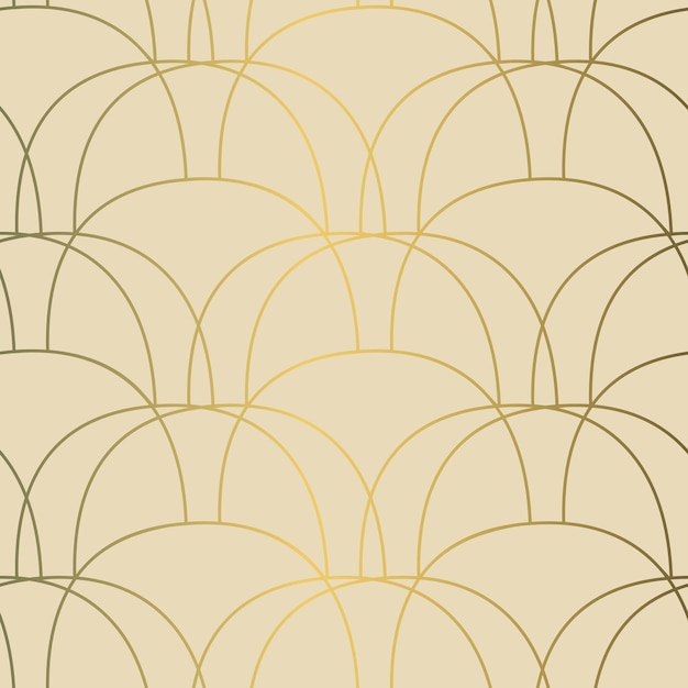 Art Deco Style Retro Seamless Pattern Simple light vector background with golden metallic arches Elegant vintage backdrop for textile business stationary home decor wrapping paper