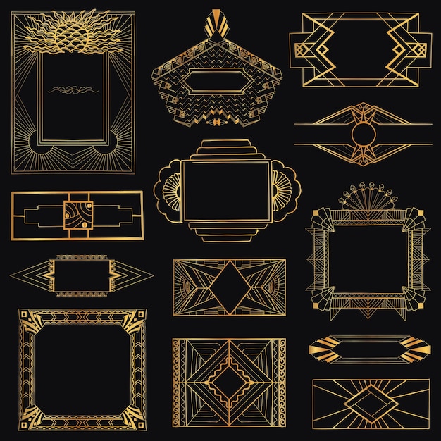 Art Deco Vintage Frames and Design Elements