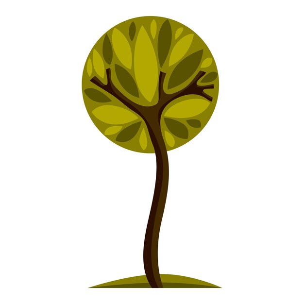 Art fairy illustration of tree, stylized eco symbol. Insight vector image on season idea, beautiful plant.