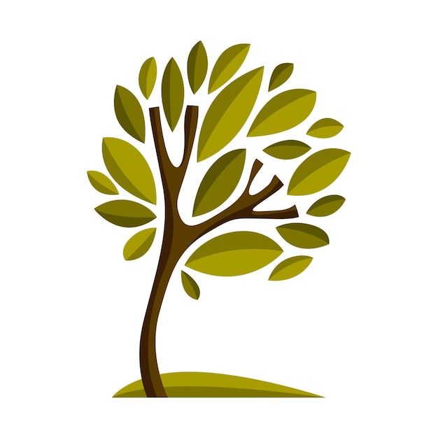 Art fairy illustration of tree, stylized eco symbol. Insight vector image on season idea, beautiful plant.