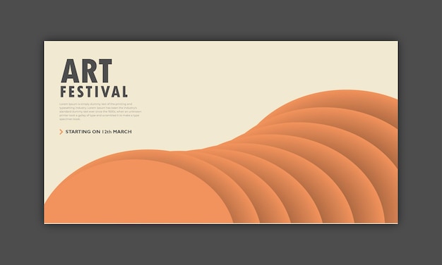 art festival abstract horizontal banner design template